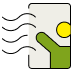 Icon featuring a person opening a window, representing cleaner air.