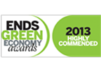 ENDS Green Economy Awards logo showing ‘2013 Highly Commended’.