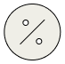 Icon with a percentage in a circle, representing commissioning partners.
