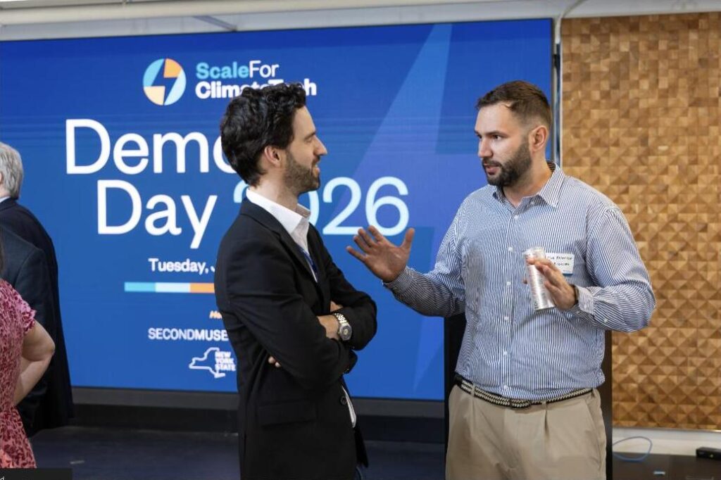 Scale For ClimateTech Demo Day 2026 stage in New York City. Photo: Sam Hollenshead